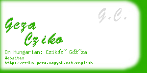 geza cziko business card